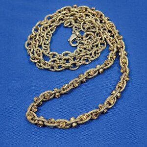 Loft Gold-Tone Twisted Rope Chain‎ Necklace With Golden Rhinestones
